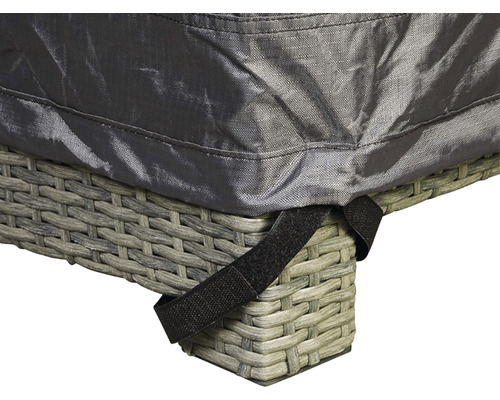 Vue détaillée d''une housse de meuble en tissu avec une sangle de fixation