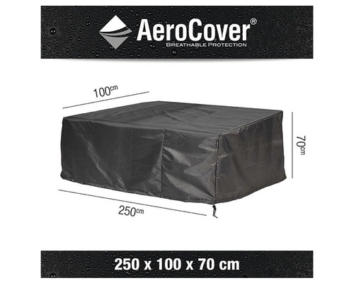 Housse de protection pour mobilier de jardin de dimensions 250 x 100 x 70 centimètres.