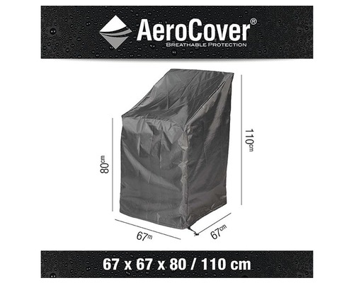 Aerocover Schutzhülle für Gartenstuhl, atmungsaktiver Schutz, Maße 67 x 67 x 80/110 cm