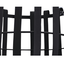 Detailansicht einer Feuerstelle aus Metall mit Gitterstruktur