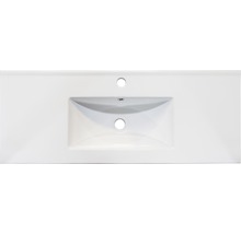 Set de meubles de salle de bains Sanox Stretto lxhxp 101 x 170 x 39 cm couleur de façade chêne gris avec vasque en céramique blanc et meuble sous vasque vasque miroir-thumb-3