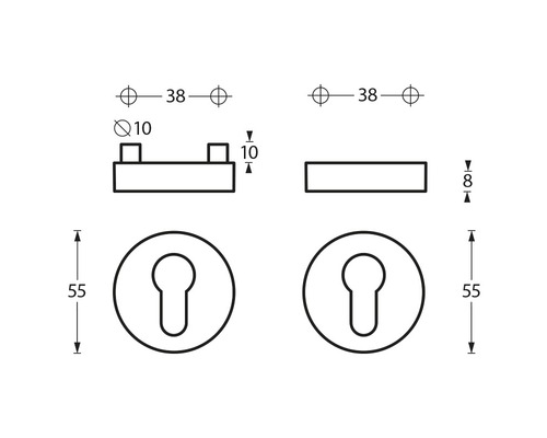 Schéma technique d''une garniture de porte avec dimensions