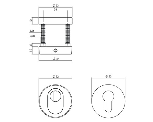 Schéma technique d''une garniture de porte avec indications de mesure