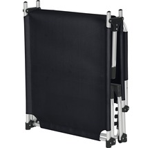 Lit de camp pliant avec cadre en aluminium et revêtement en tissu