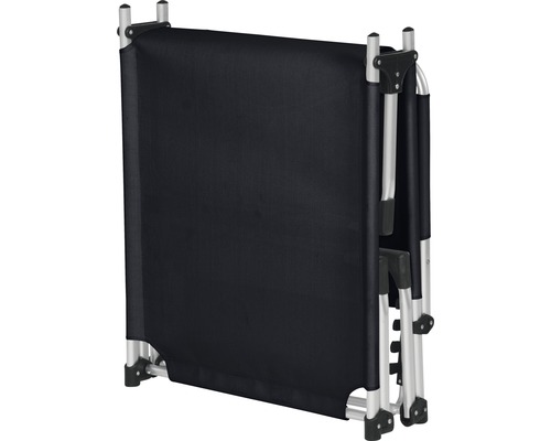 Lit de camp pliant avec cadre en aluminium et revêtement en tissu