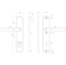 Dessin technique d''une poignée de porte avec dimensions