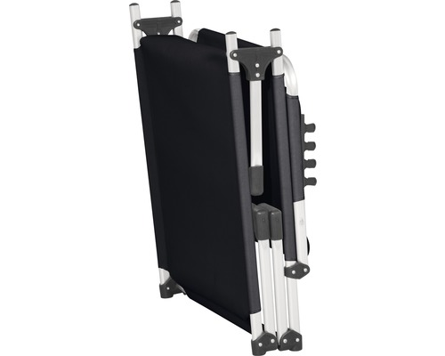 Chaise longue de jardin pliée avec cadre en aluminium et revêtement textile