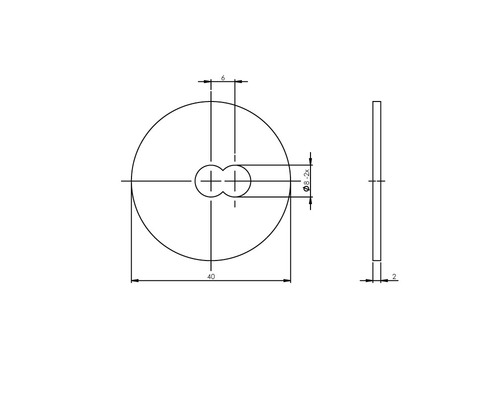 Technische Zeichnung eines runden Objektes mit Maßangaben