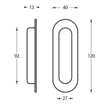 Poignée encastrée Intersteel ovale acier inoxydable/brossé Lxlxh 120x40/14 mm