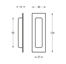 Poignée encastrée Intersteel rectangulaire acier inoxydable/brossé Lxlxh 120x40/14 mm