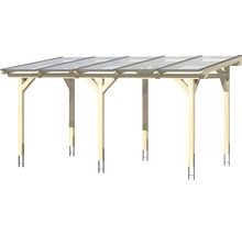 Holzcarport mit lichtdurchlässigem Dach