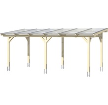 Carport aus Holz mit transparentem Dach