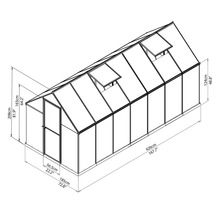 Serre Palram – Canopia Mythos 6x14 panneaux alvéolés 4 mm 185 x 426 cm alu