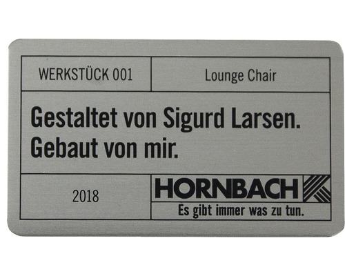 Werkstück 001 Lounge Chair Etikett
