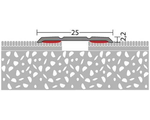 Représentation d''un profil de transition avec les dimensions 25 et 2,2