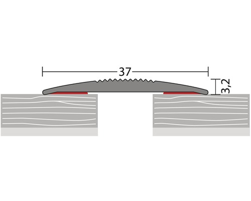 Illustration d''un profilé de transition avec indication de largeur 37 et indication de hauteur 3,2.