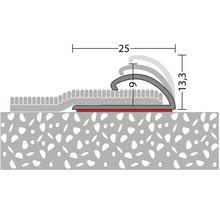 Illustration eines Übergangsprofils mit Maßangaben