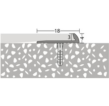 Profilé de fixation avec cheville et indications de dimensions
