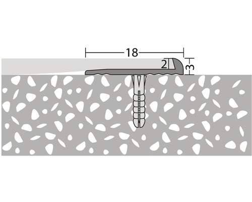 Image d''un profilé de transition avec dimensions et fixation