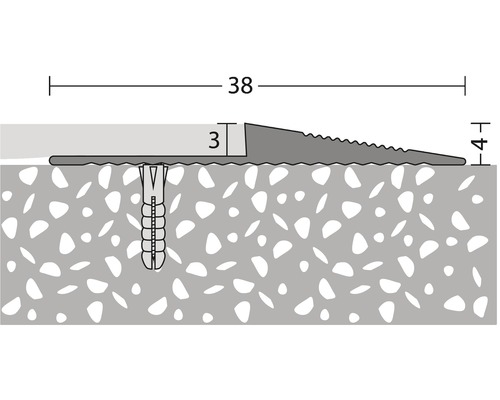 Illustration eines Übergangsprofils mit Maßangaben