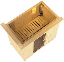 Sauna modulaire Karibu Mariado sans poêle avec couronne et porte vitrée coloris bronze-thumb-5