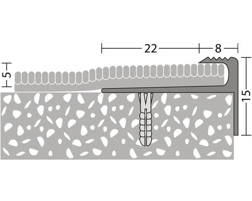 Illustration d''un profilé d''arête d''escalier avec des dimensions pour les bricoleurs.