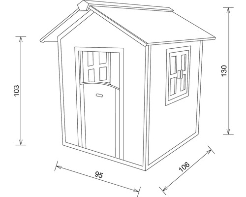 Schéma d''une cabane pour enfants avec dimensions