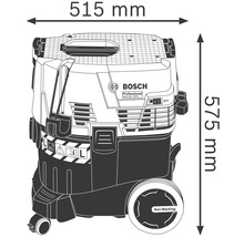 Dimensions de l''aspirateur Bosch : 515 mm de largeur et 575 mm de hauteur
