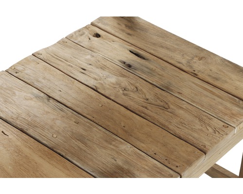 Nahaufnahme einer Tischplatte aus Holzlatten