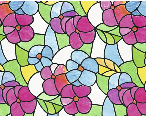 d-c-fix® Glasdekorfolie selbstklebend Lisboa rot 45x200 cm Dekorfolie mit Blumenmuster für Fenster