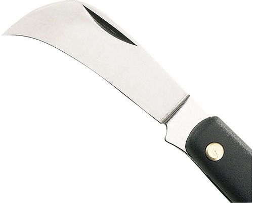 Greffoir avec lame courbe et manche noir