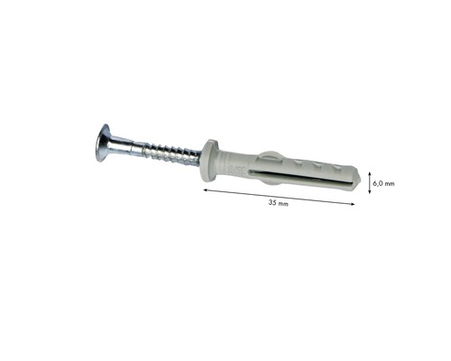 Cheville universelle avec vis, 35 mm de long