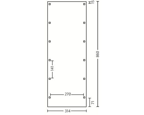Technische Zeichnung mit Maßangaben