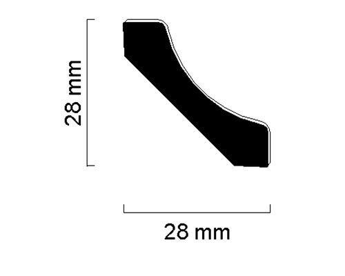 Baguette profilée de dimensions 28 x 28 millimètres