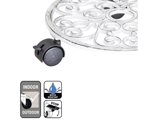 Pflanzenroller mit Rollen und dekorativem Rand