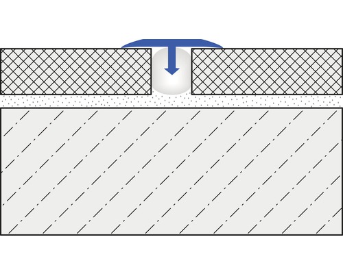 Profilé de séparation et de recouvrement Dural T-Floor laiton chromé longueur 100 cm hauteur 8 mm surface visible 14 mm argent