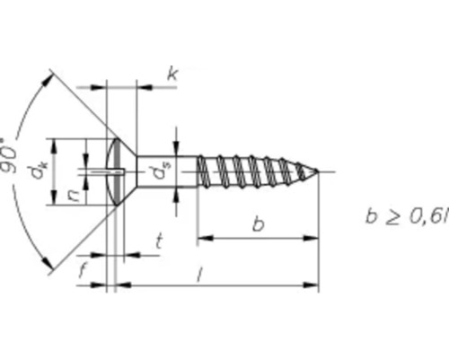 Schéma technique d''une vis avec dimensions