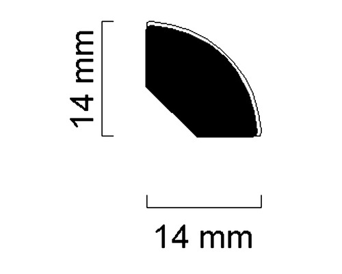 Profilquerschnitt mit Abmessungen 14 mm