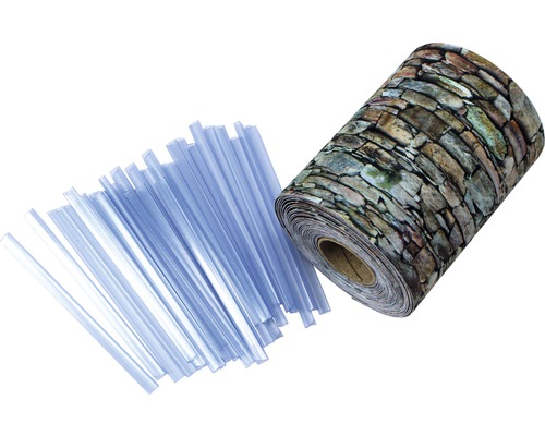 Selbstklebende Bordüre mit Steinmuster und Kabelkanal