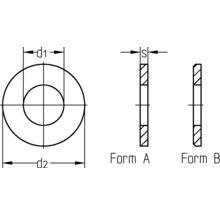Rondelle pour filetage 1/4" (comme DIN 125) acier inoxydable A2, 25 unités-thumb-1