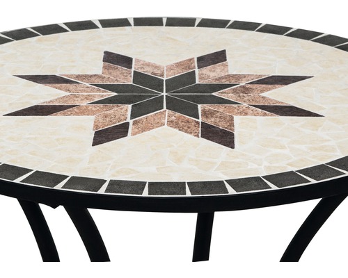 Table de jardin avec motif en mosaïque et motif d''étoile