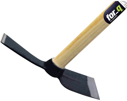 for_q Logo Hacke mit Holzgriff