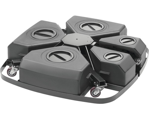 Support de parasol quintuple avec roulettes pour parasols