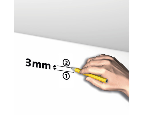 Anleitung zum Markieren einer 3 Millimeter Linie mit einem Bleistift