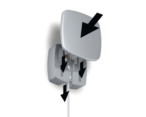 Instructions d''utilisation d''un système d''accrochage de tableaux avec des flèches