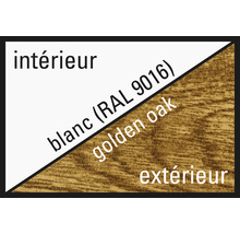 Fenêtre en PVC ARON Basic blanc/golden oak 1150x850 mm tirant droit-thumb-1