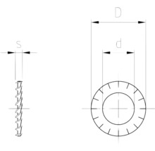 Rondelle striée AZ, DIN 6798, 5,3 mm galvanisée, 100 unités-thumb-1