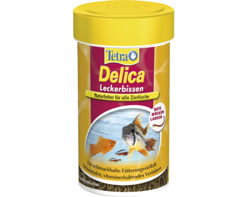 Larves de moustiques rouges Tetra Delicia 100 ml Tetra Delica Nourriture pour poissons en boîte avec larves de moustiques pour poissons d''ornement