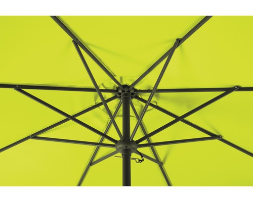 Dessous d''un parasol de jardin avec armature métallique