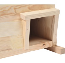Vue détaillée d''un nichoir en bois non traité